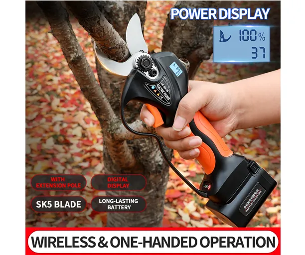 SC-8608C 32mm Battery Operated Pruning Shears Electric Pole Trimmers With HD Digital Display