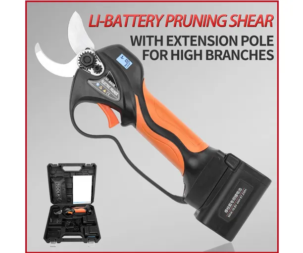 SC-8608C 32mm Battery Operated Pruning Shears Electric Pole Trimmers With HD Digital Display
