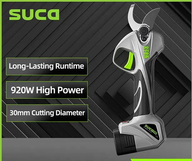 SUCA SC-8602Y 30mm Cordless Electric Pruning Shears with HD Digital Display