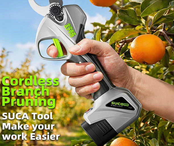 SUCA SC-8602Y 30mm Cordless Electric Pruning Shears with HD Digital Display